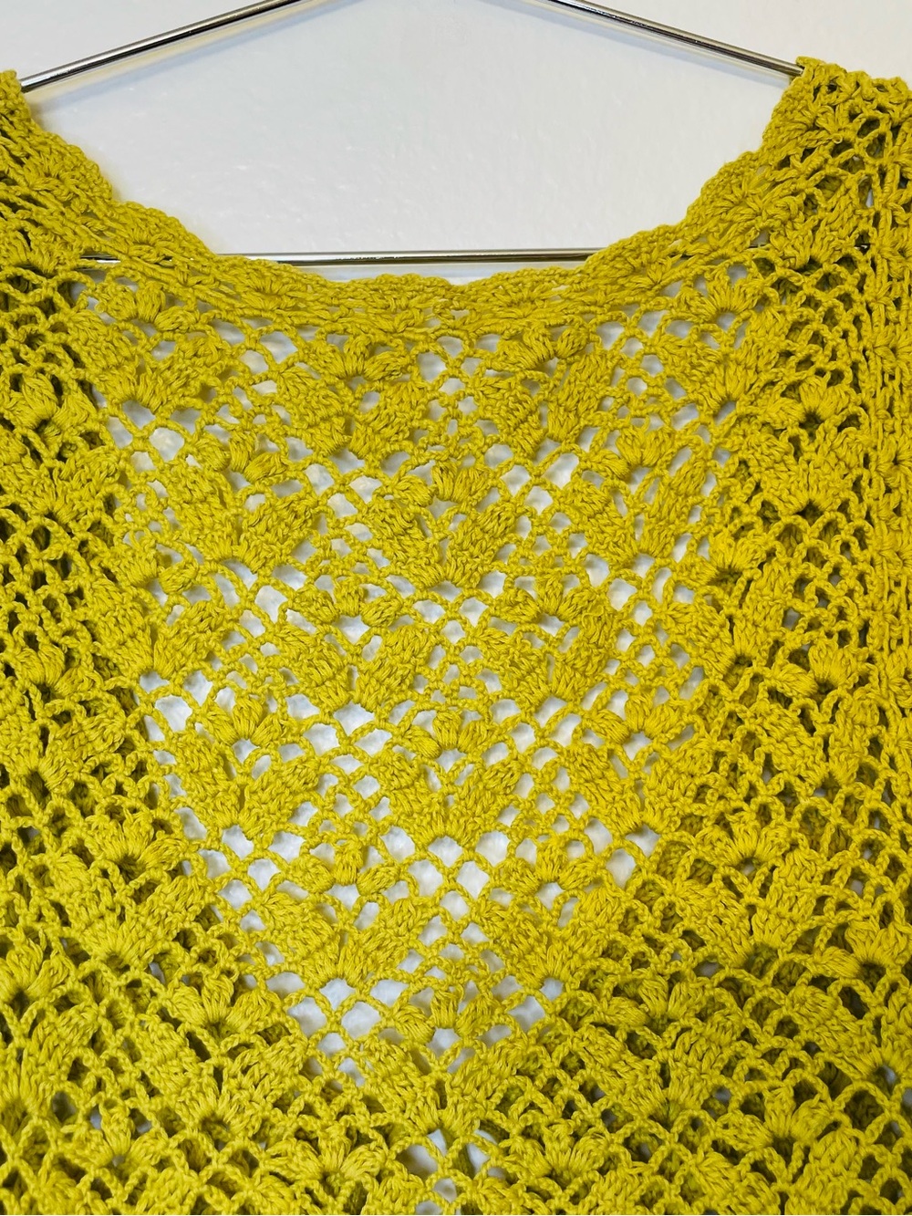 Vintage Michel Klein Paris Y2K Crochet Tie-Front Top - Yellow Size S-M - Picture 6 of 10